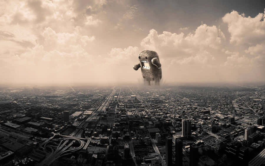 Giant Monster Over Cityscape Wallpaper