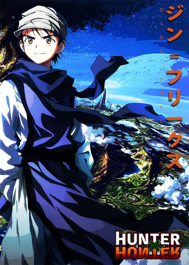 Ging Freecss Striking A Confident Pose In A Colorful Digital Art Illustration. Wallpaper