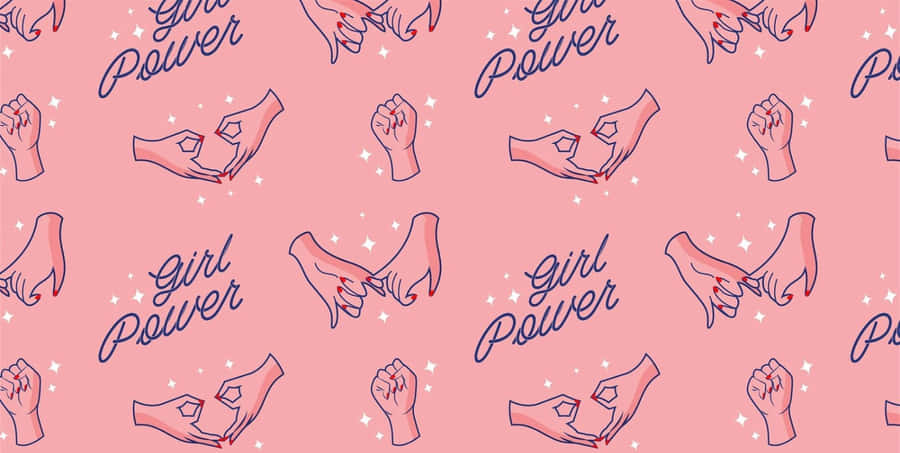 Girl Power Pattern Illustration Wallpaper