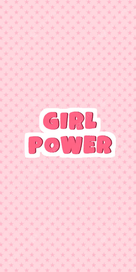 Girl Power Pink Stars Background Wallpaper