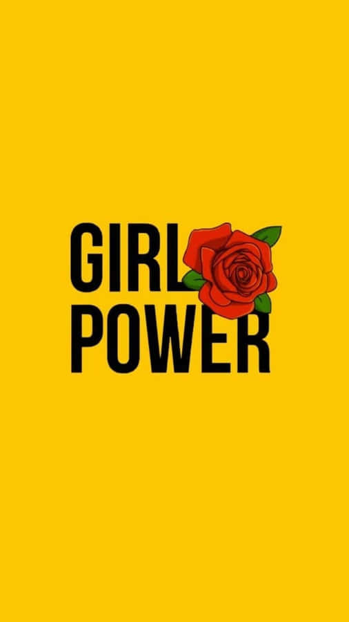 Girl Power Rose Motif Wallpaper