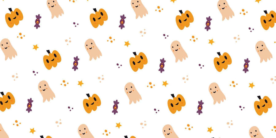 Girly Cute Halloween Pattern Wallpaper