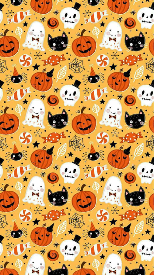 Girly_ Cute_ Halloween_ Pattern Wallpaper