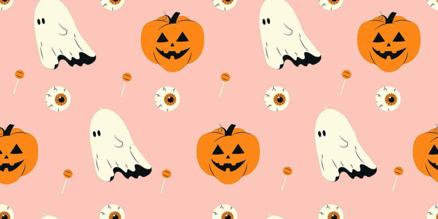 Girly Halloween Pattern Wallpaper