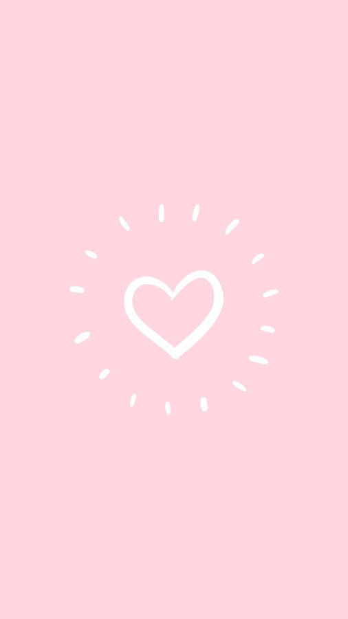 Girly Phone Glowing Heart Wallpaper