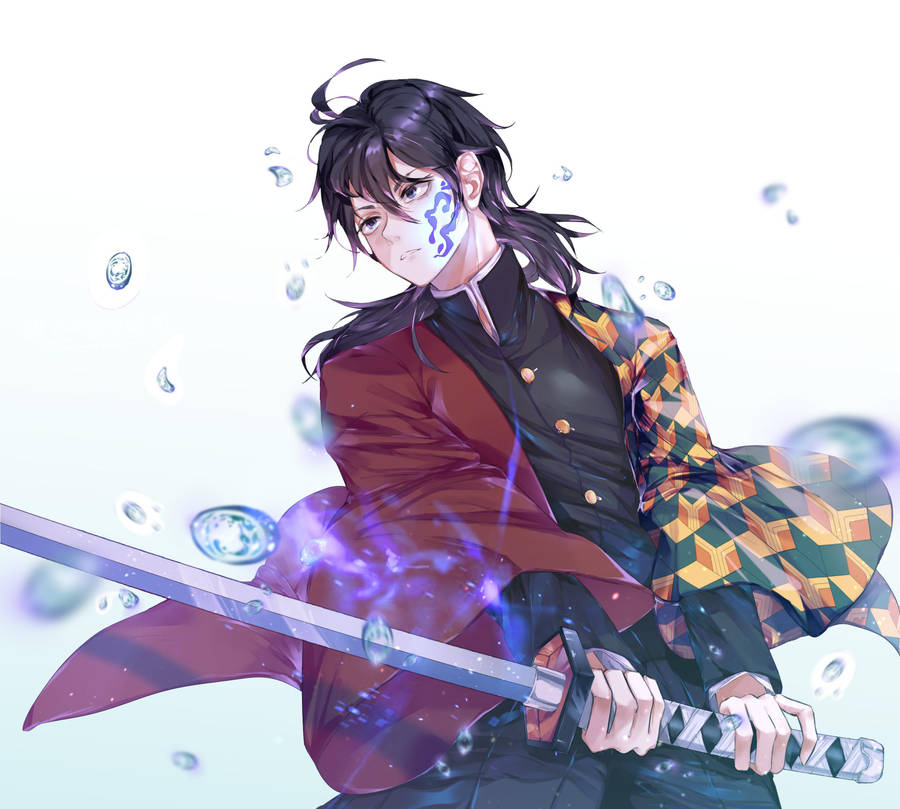 Giyuu Tomioka Fighting Pose Wallpaper