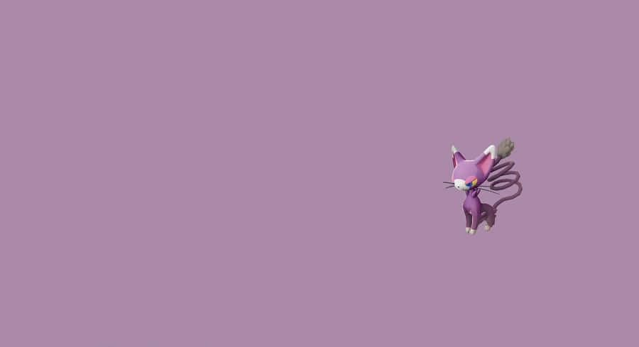 Glameow 3d Model Purple Background Wallpaper