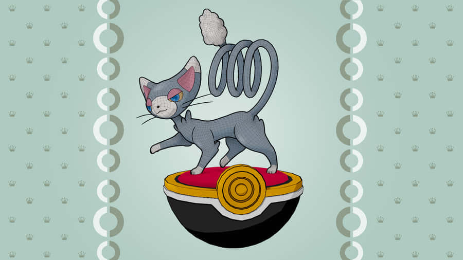 Glameow Pokeball Standing Wallpaper