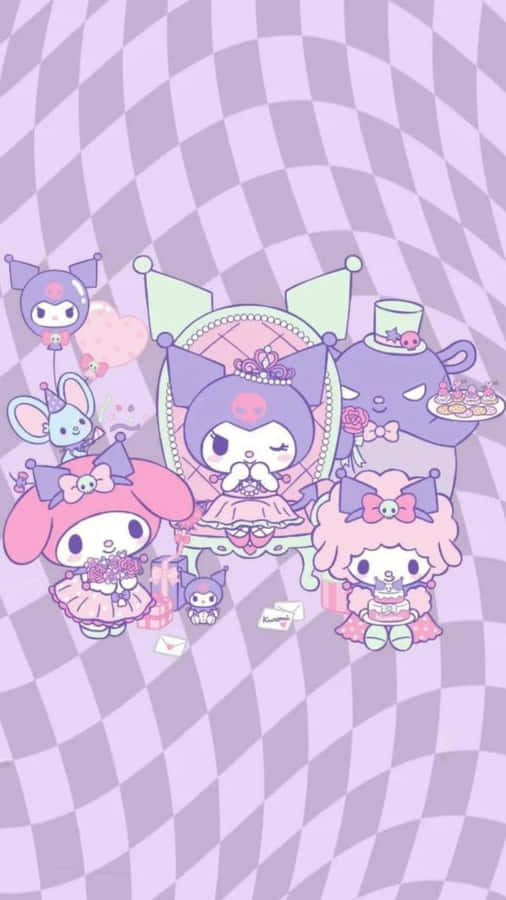 Glamorous & Stylish Kuromi Pattern Wallpaper Wallpaper