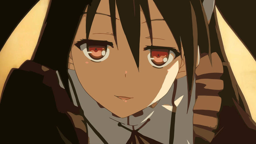 Glaring Girl With Mysterious Blue Eyes Wallpaper