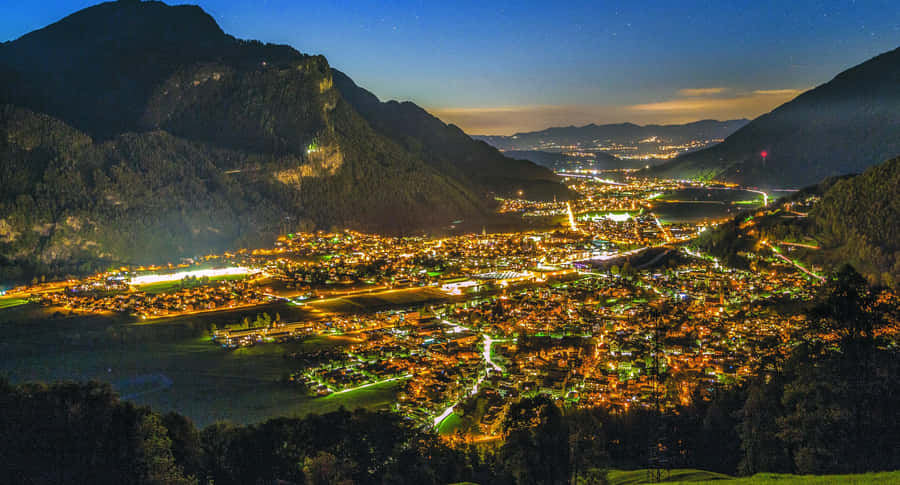 Glarus Nighttime Panorama Wallpaper