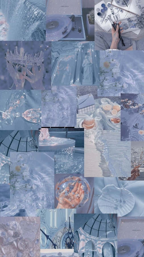 Glaucous Aesthetic Collage Wallpaper