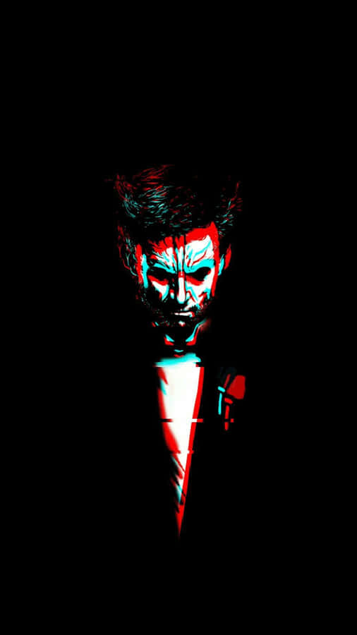 Glitchy Red Blue Portrait Dark Aesthetic.jpg Wallpaper