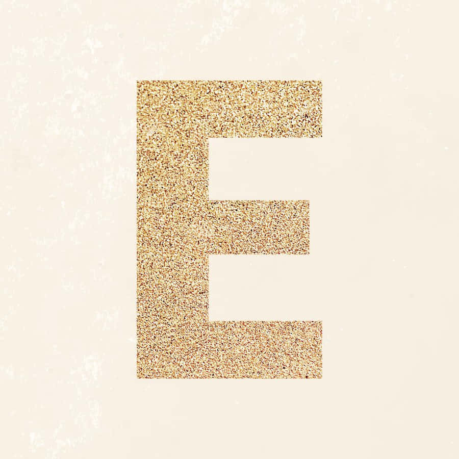 Glitter Gold Letter E Wallpaper