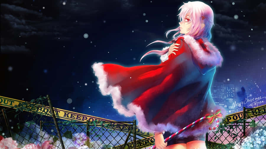 Gloomy Christmas Anime Pfp Of A Girl In Coat Wallpaper