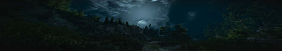 Gloomy Night Dark Triple Monitor Wallpaper