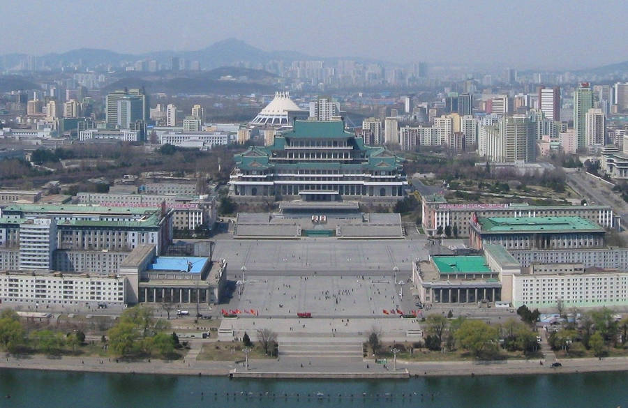 Gloomy Skyscape Over Kim Il-sung Square, Pyongyang Wallpaper