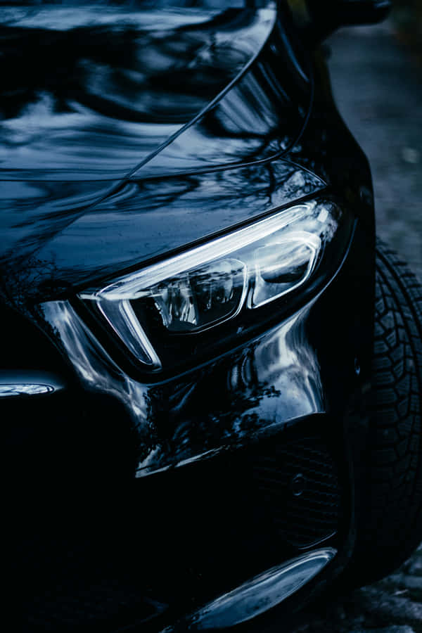 Glossy Black Car Detail Wallpaper