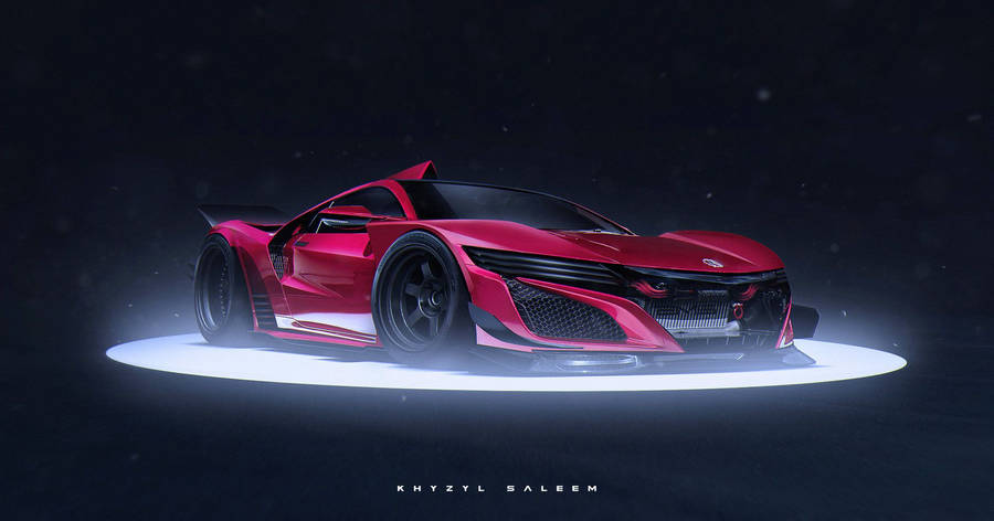 Glowing Acura In Red Wallpaper