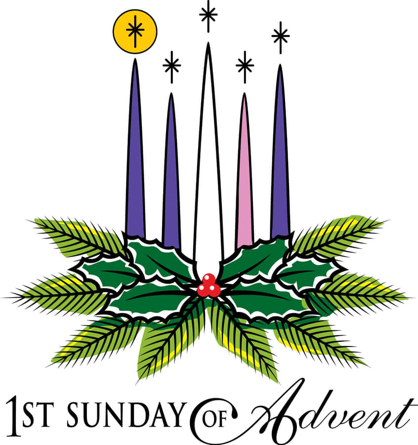 Glowing First Sunday Of Advent Candle Wallpaper