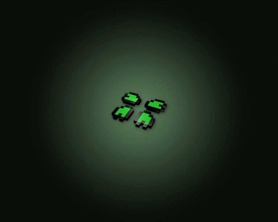 Glowing Green Creeper Faces Wallpaper