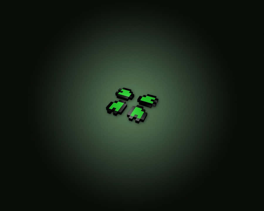 Glowing Green Creeper Faces Background Wallpaper