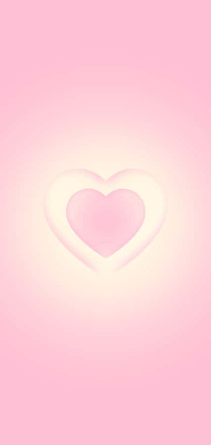 Glowing Heart Aura Pink Background Wallpaper