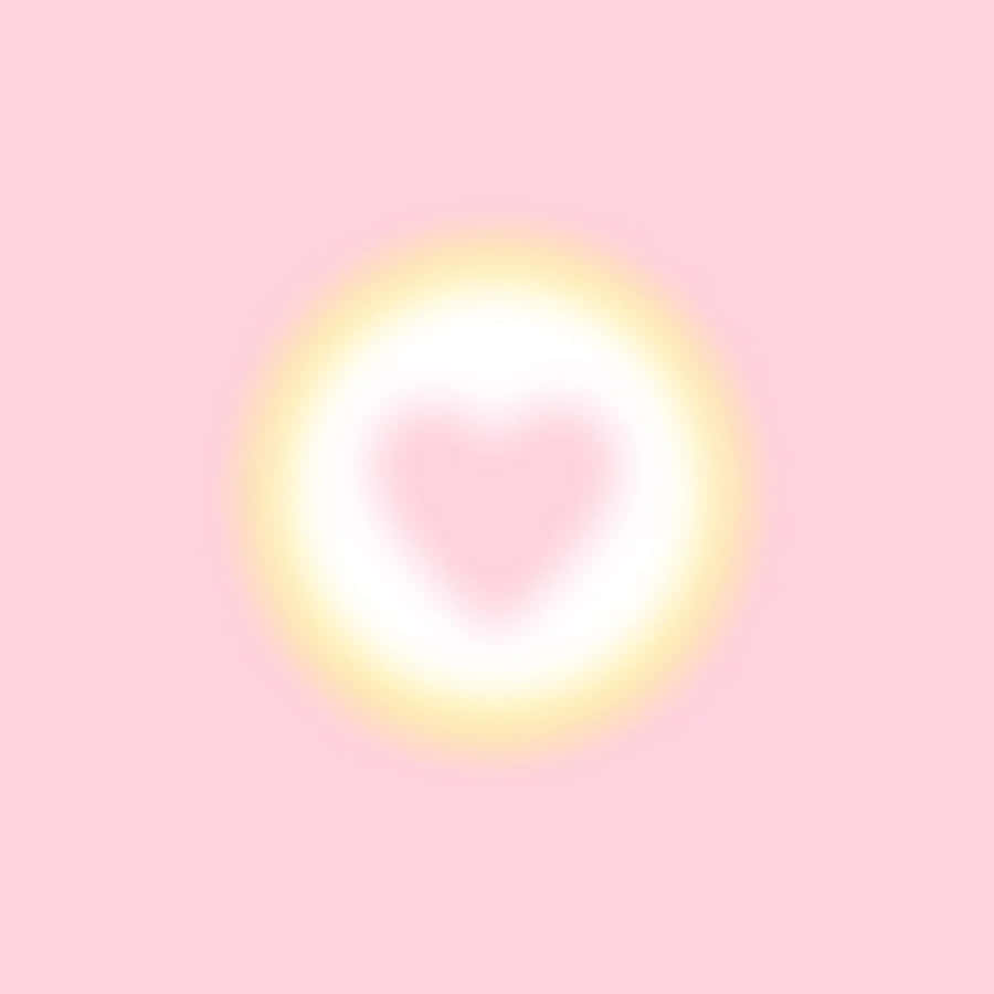 Glowing Heart Aura Pink Background Wallpaper