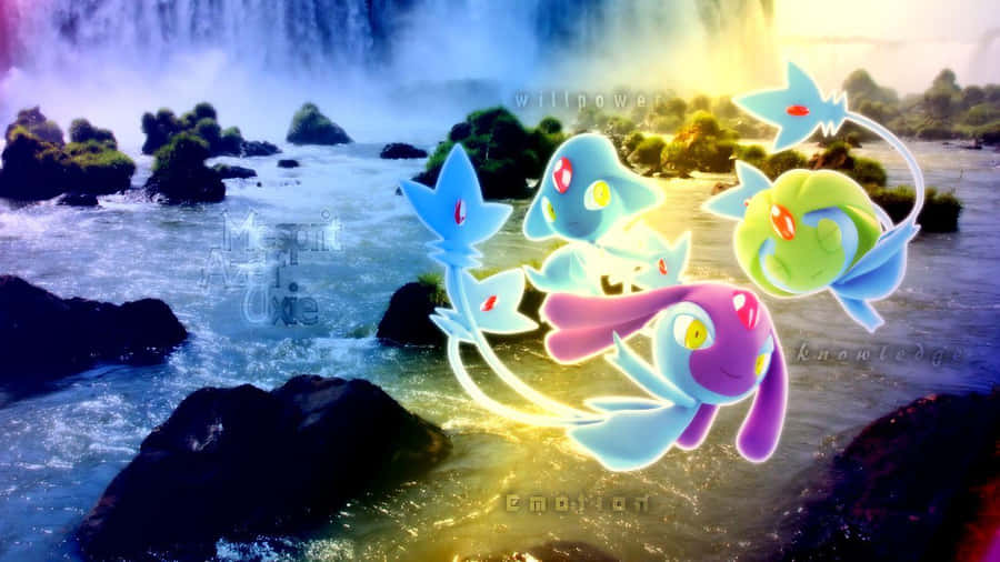Glowing Lake Guardians Mesprit Wallpaper