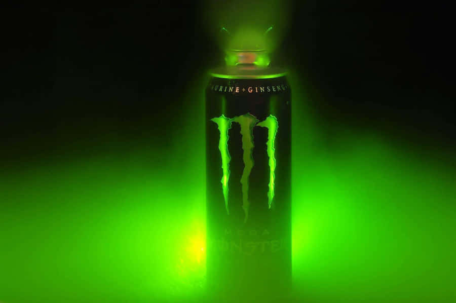 Glowing Monster Energy Drink Bottle Wallpaper