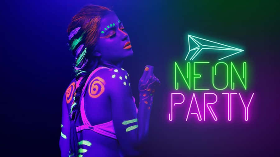 Glowing Neon Party Vibes Wallpaper