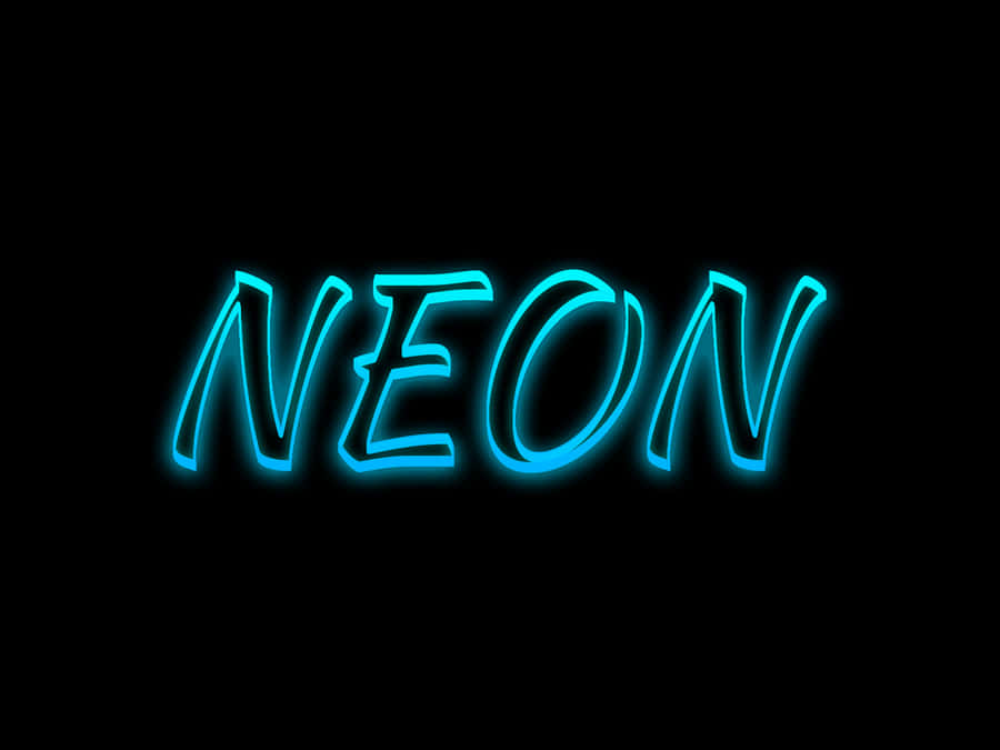 Glowing Neon Texton Black Background Wallpaper
