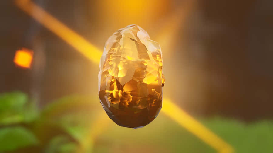 Glowing Orange Crystal Stone Wallpaper