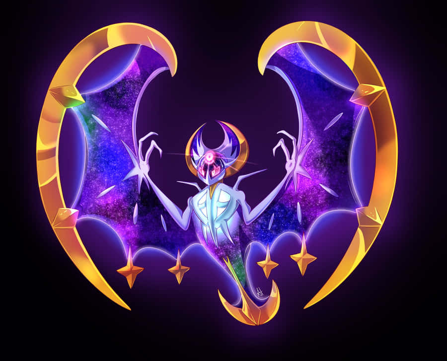 Glowing Purple Lunala Wallpaper