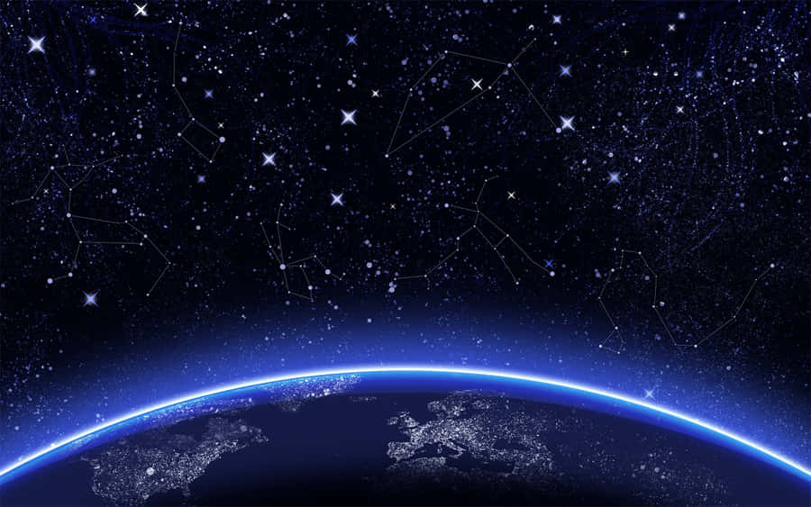 Glowing Star Shining Bright In The Night Sky Wallpaper