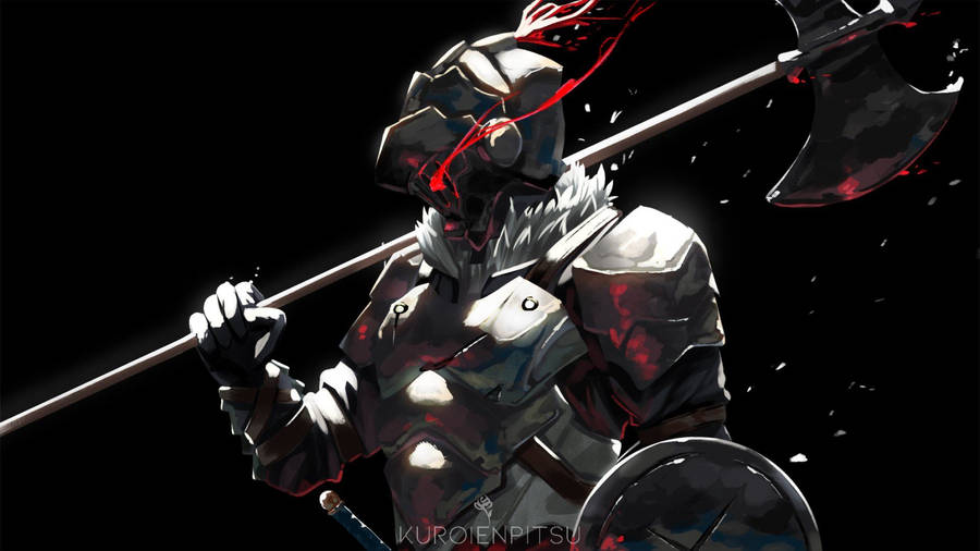 Goblin Slayer Prepared To Battle With His Mighty Dane Axe Wallpaper