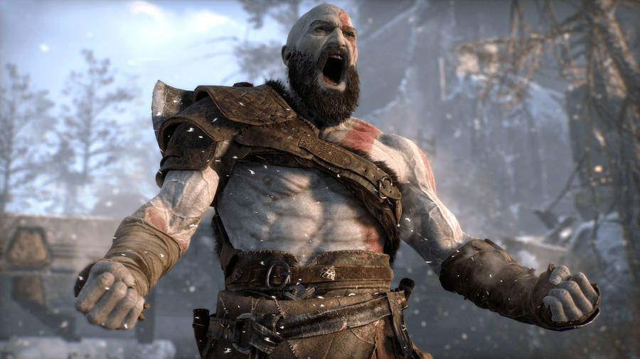 God Of War's Kratos In An Uncontrollable Rage Wallpaper