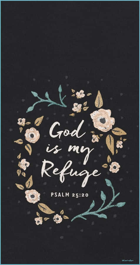 Godis My Refuge Psalm Quote Wallpaper
