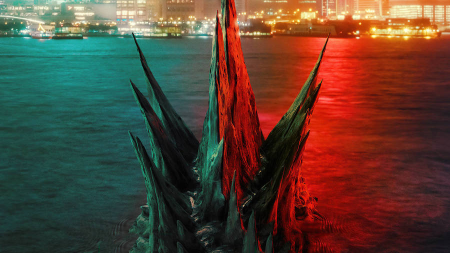 Godzilla In His Element As He Takes On Kong In Godzilla Vs Kong. Wallpaper