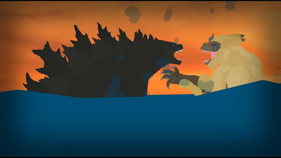 Godzillavs King Caesar Showdown Wallpaper