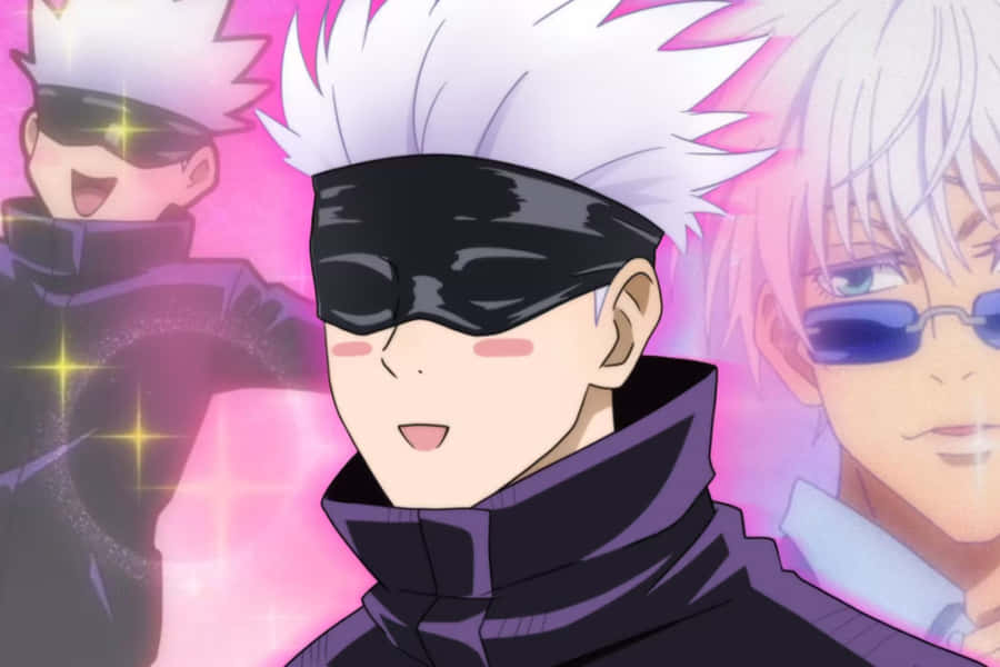 Gojo Satoru Funny Face Collage Wallpaper