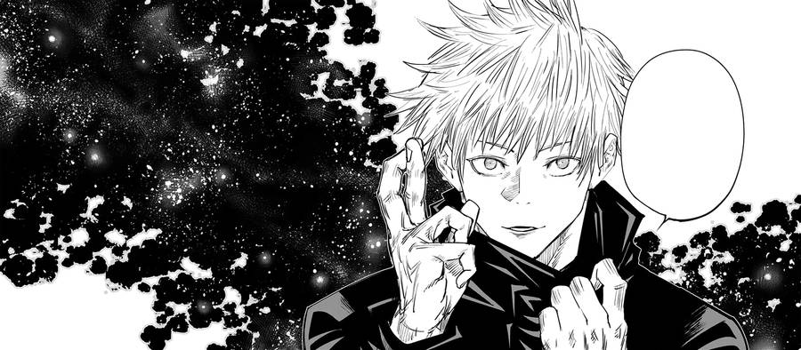 Gojo Satoru Stands Triumphant In Jujutsu Kaisen Wallpaper