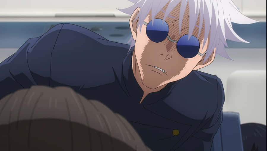 Gojo Sunglasses Leaning Forward Wallpaper