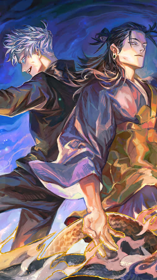 Gojoand Geto Dynamic Pose Wallpaper