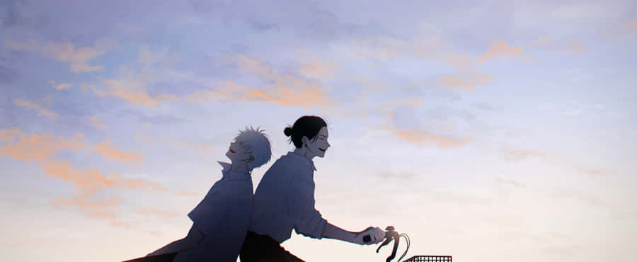 Gojoand Geto Sunset Silhouette Wallpaper