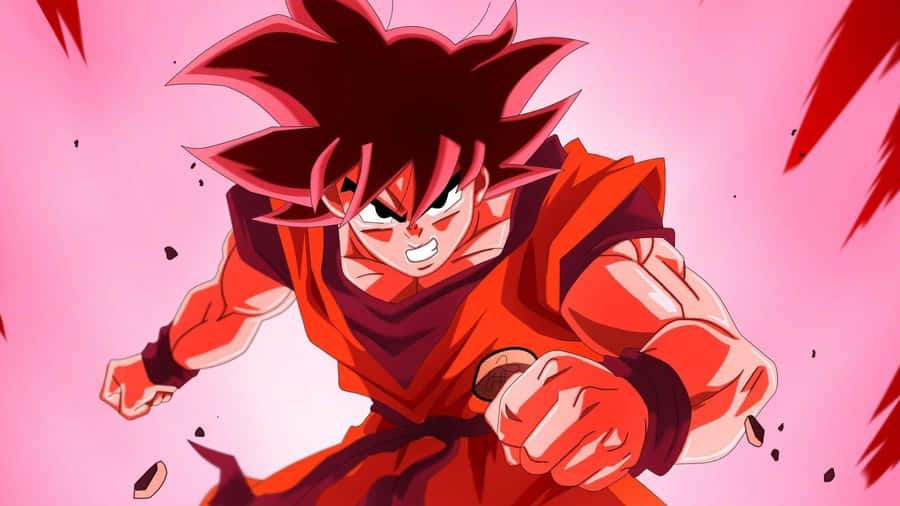 Goku Harnesses The Power Of Kaioken. Wallpaper