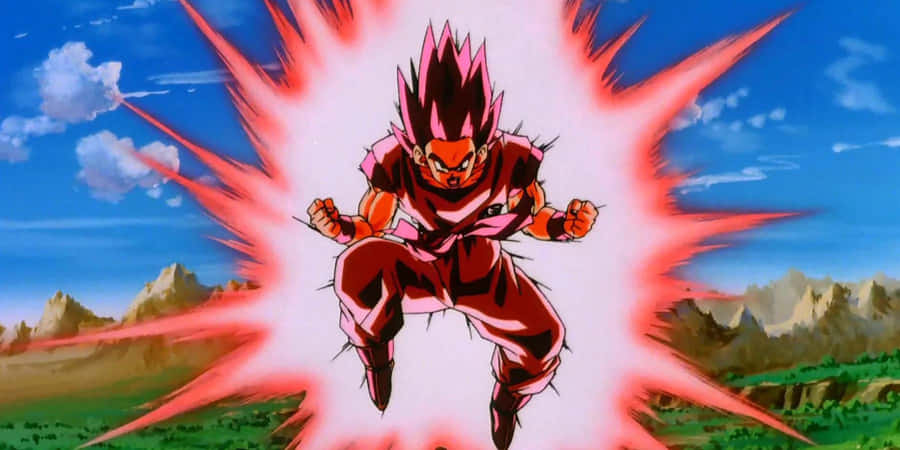 Goku Performing His Legendary Kaioken Technique Wallpaper