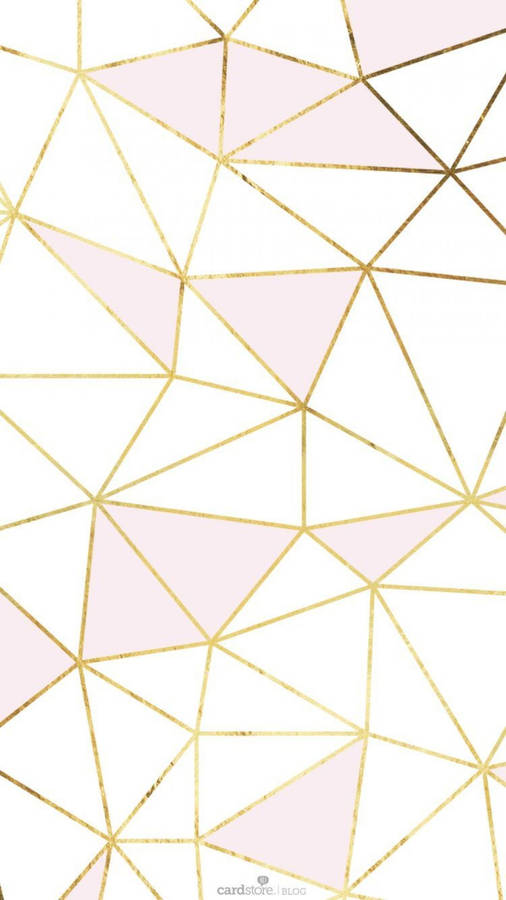 Gold And Pink Geometric Pattern Wallpaper