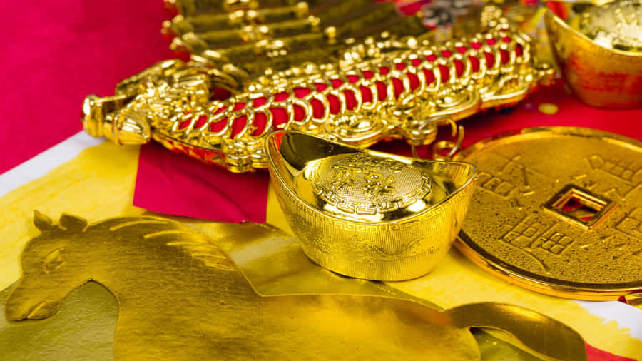 Gold Ingots And Coins Wallpaper