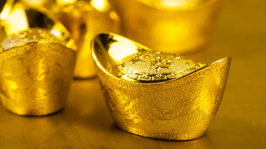 Gold Ingots Close Up Wallpaper